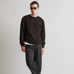 Madewell Brushed Long-Sleeve Boxy Tee Medium NWT Black